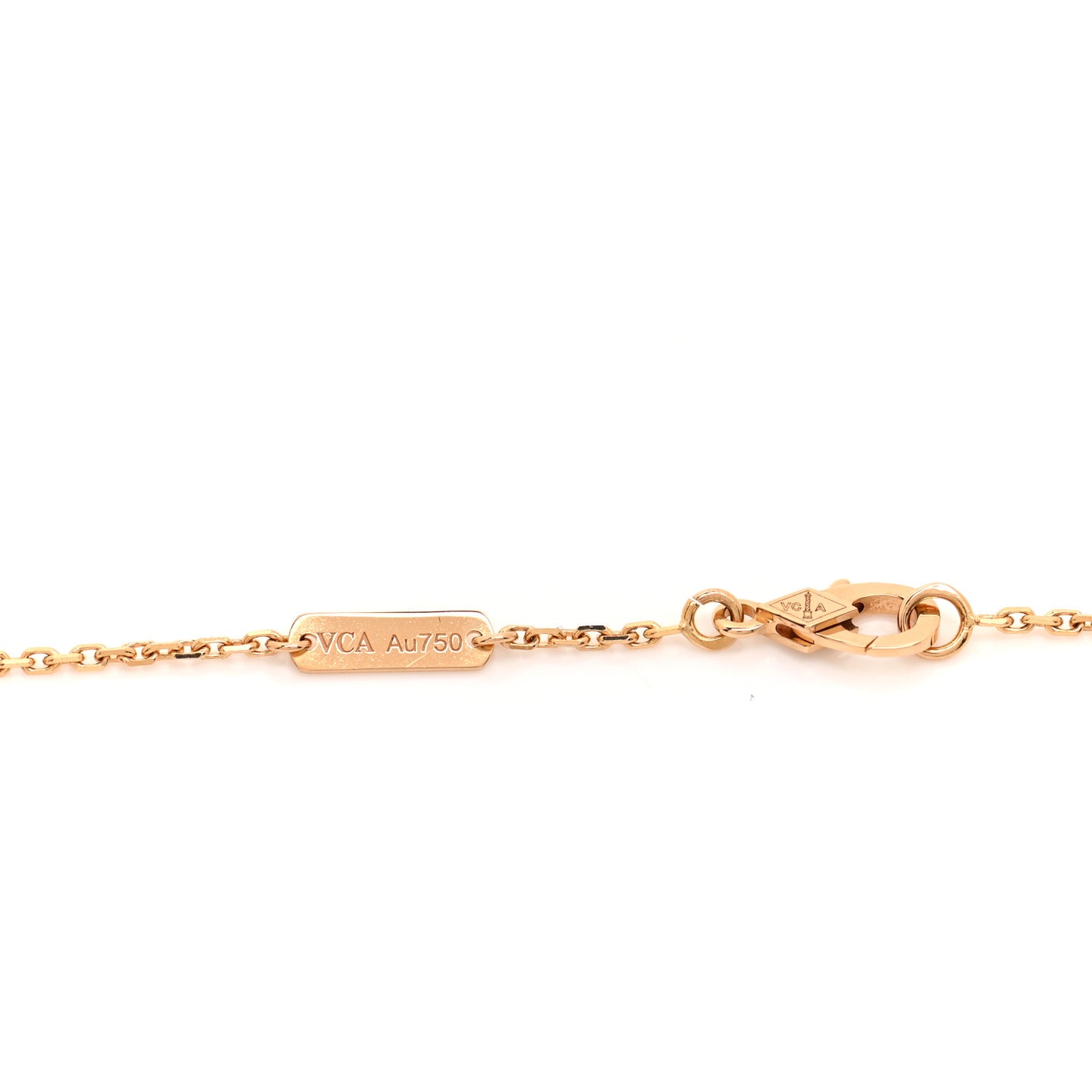 18K Yellow Gold Mother of Pearl Vintage Alhambra Pendant Necklace