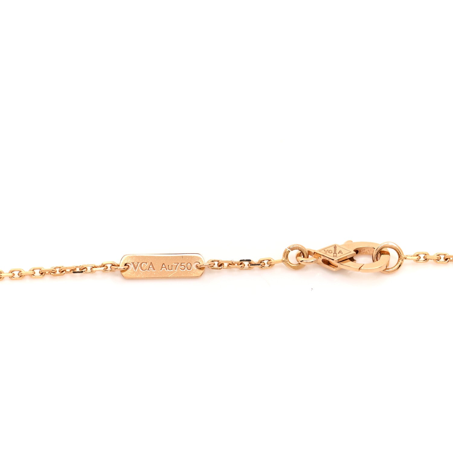 Van Cleef & Arpels 18K Yellow Gold Mother of Pearl Vintage Alhambra Pendant Necklace 4 of 6