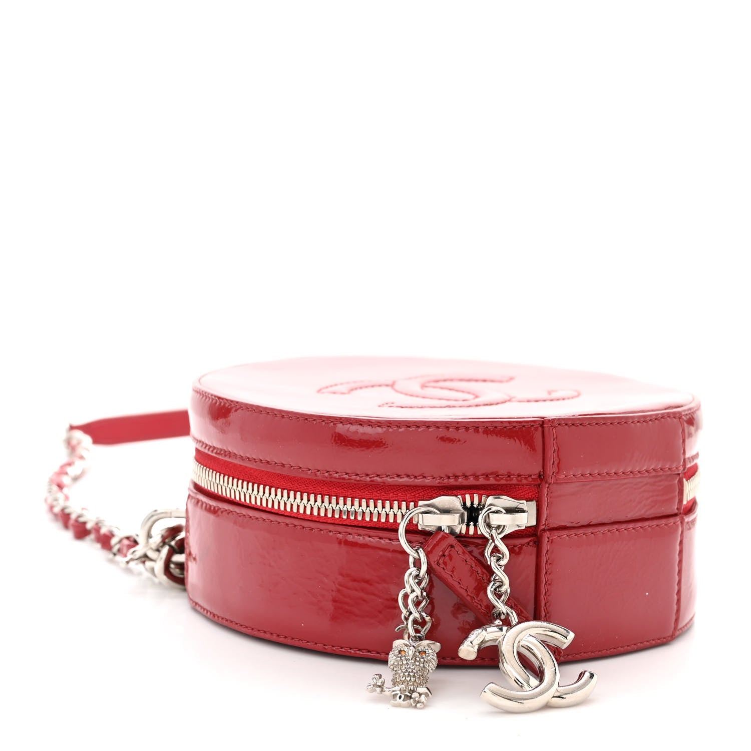 Chanel Patent Round As Earth Evening Bag Red 4 of 10