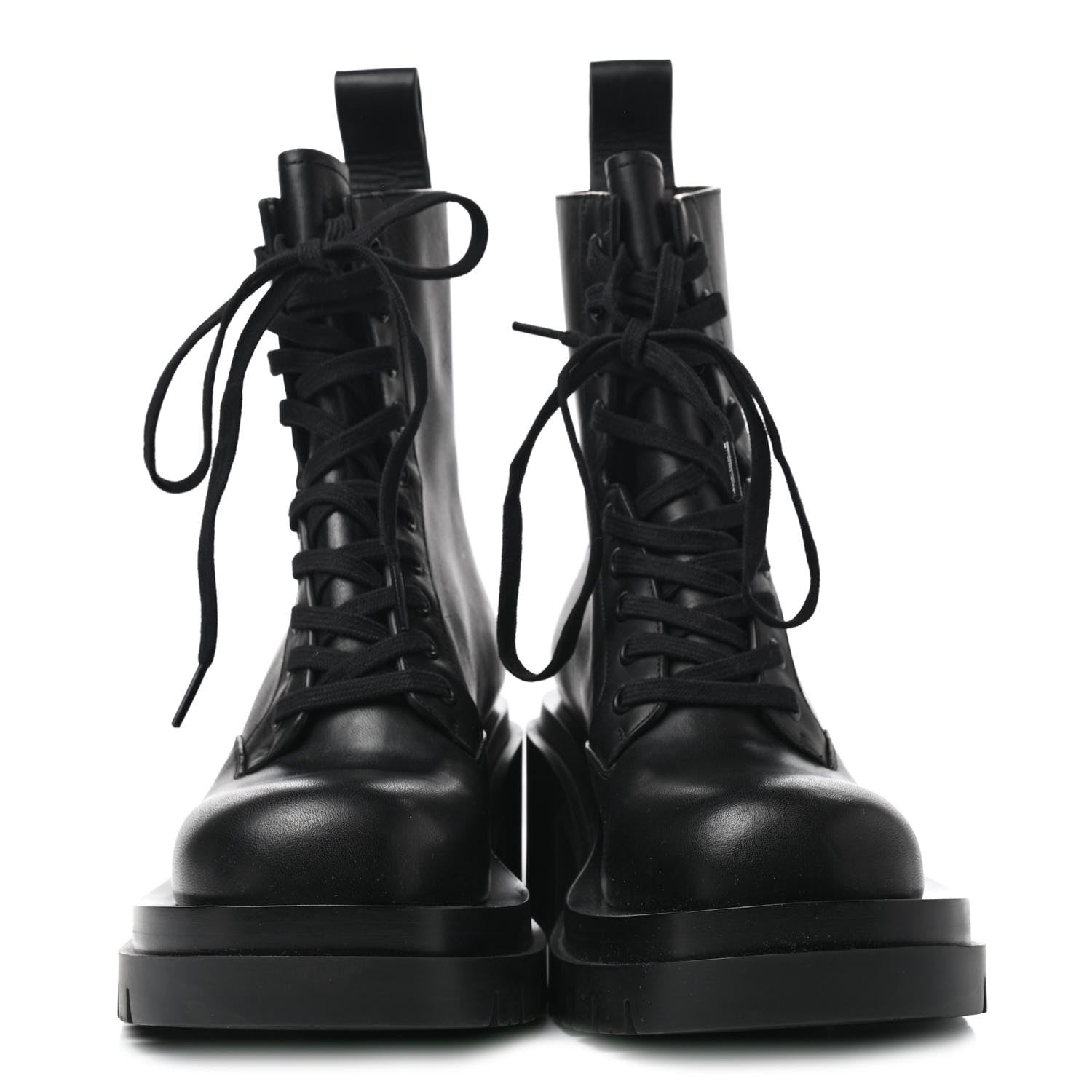 Bottega Veneta Calfskin The Lug Lace Up Ankle Boots 38.5 Black 2 of 6