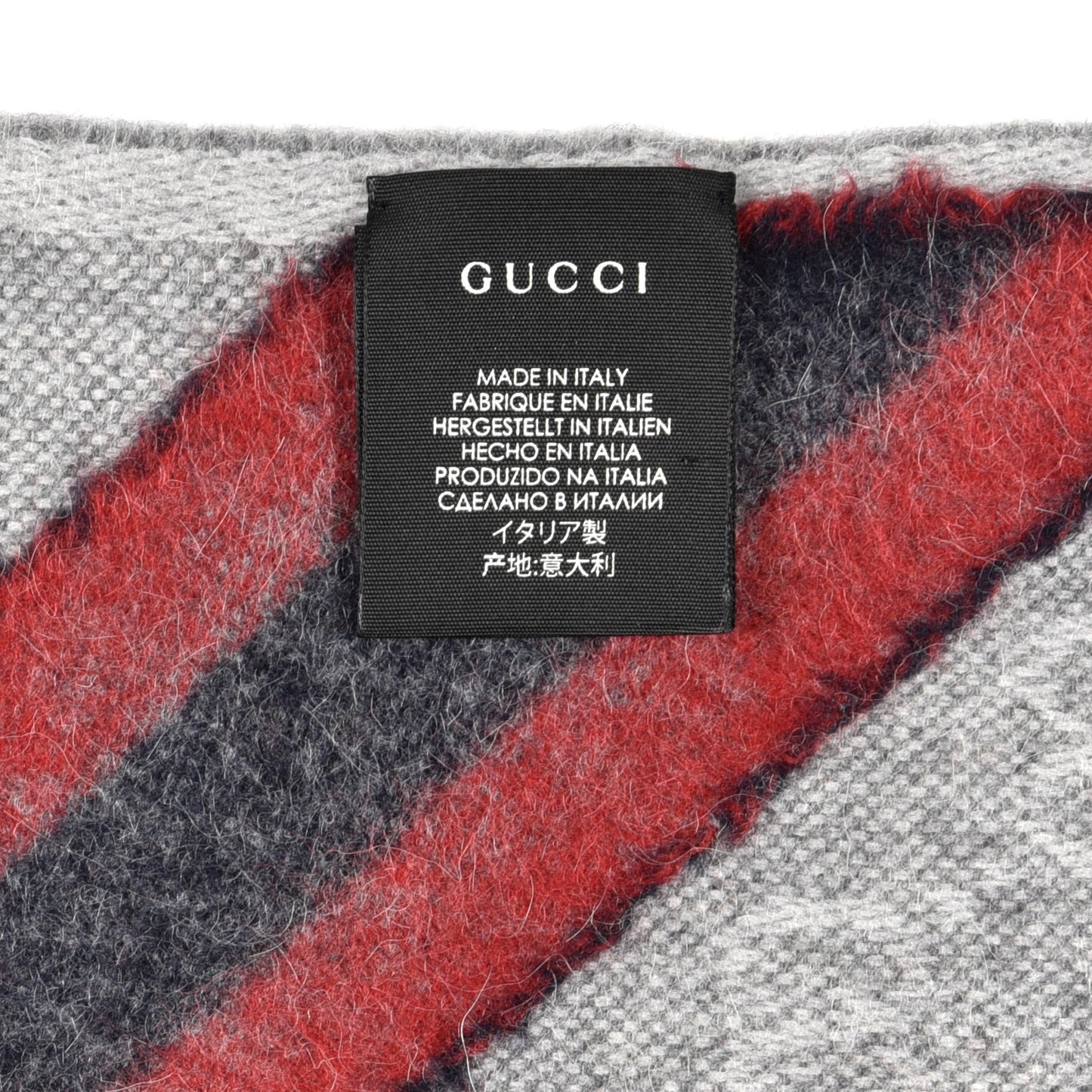 Wool Angora Monogram Web New Nikky Scarf Zinc Blue