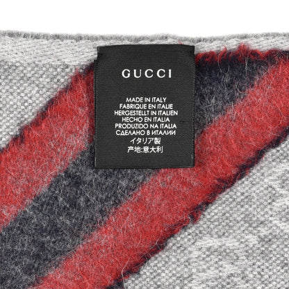 Gucci Wool Angora Monogram Web New Nikky Scarf Zinc Blue 4 of 5