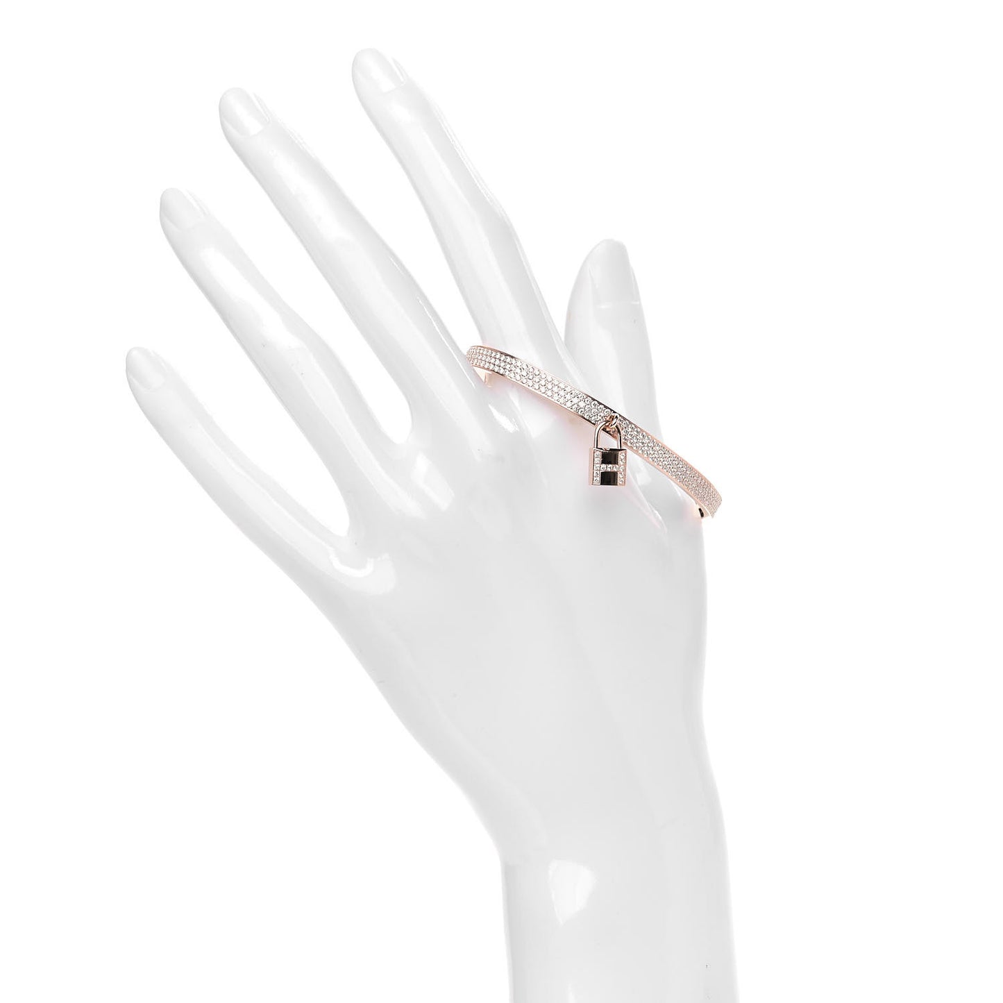 18K Rose Gold Diamond Pave Kelly Clochette Cuff Bracelet ST