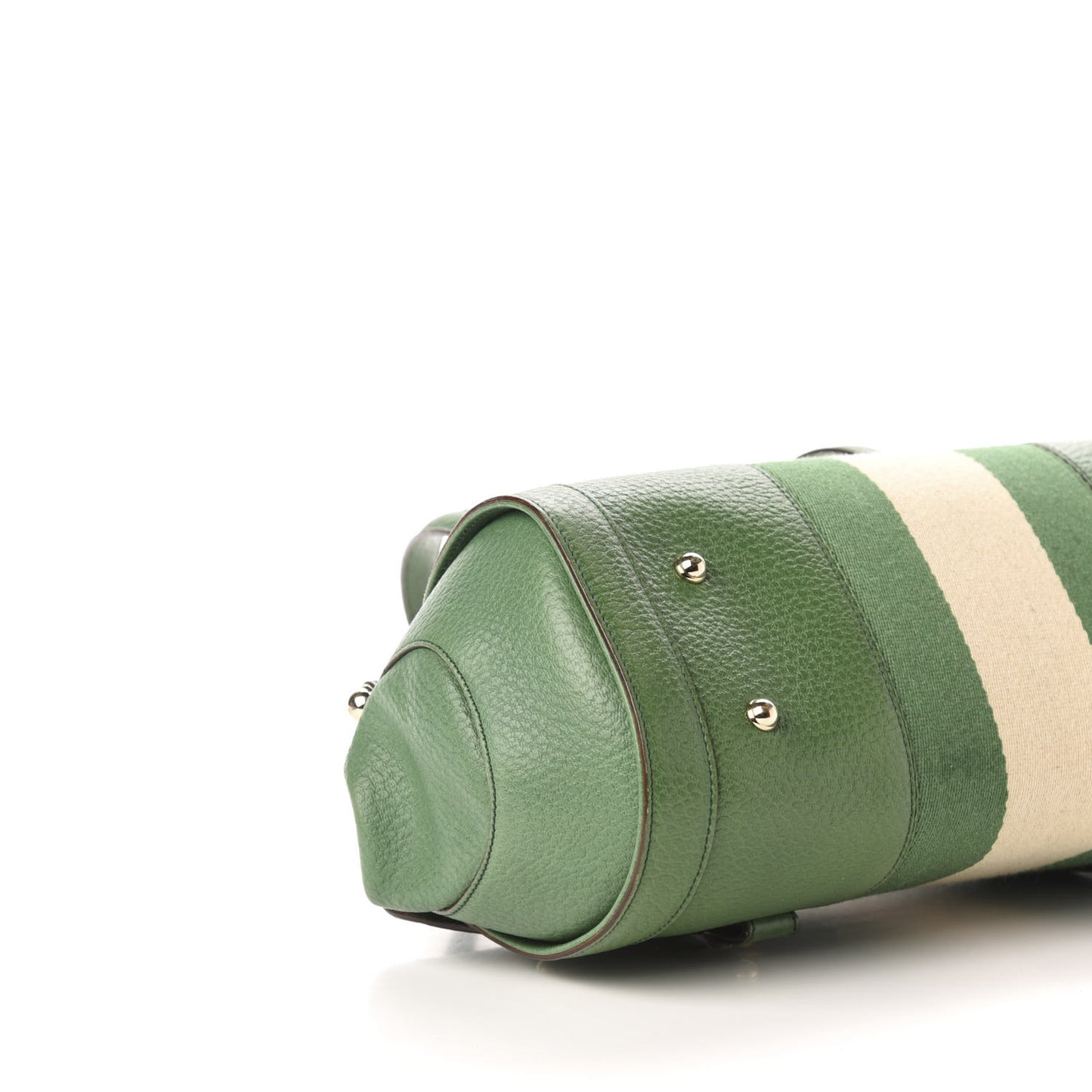 Calfskin Web Bamboo Bullet Satchel Green