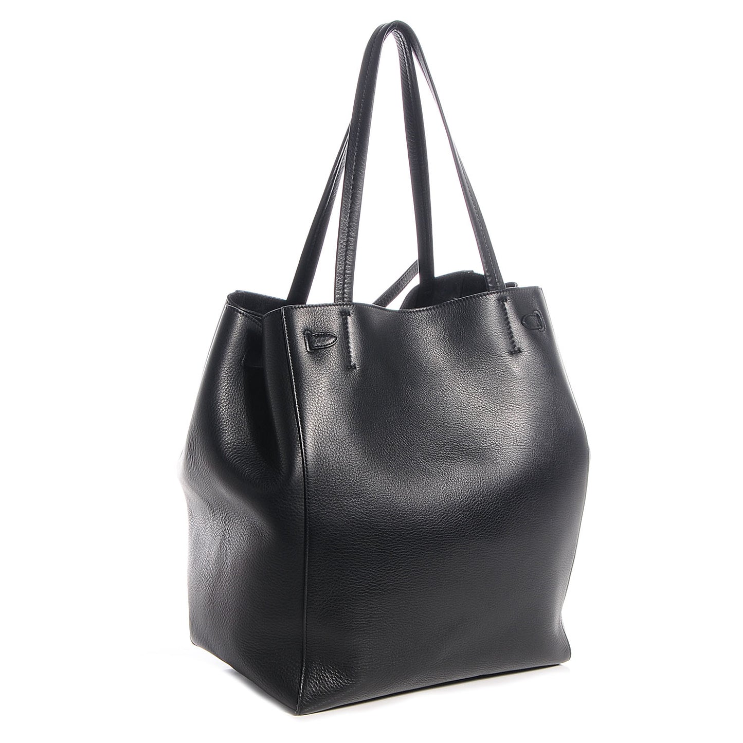 Soft Grained Calfskin Medium Cabas Phantom Black