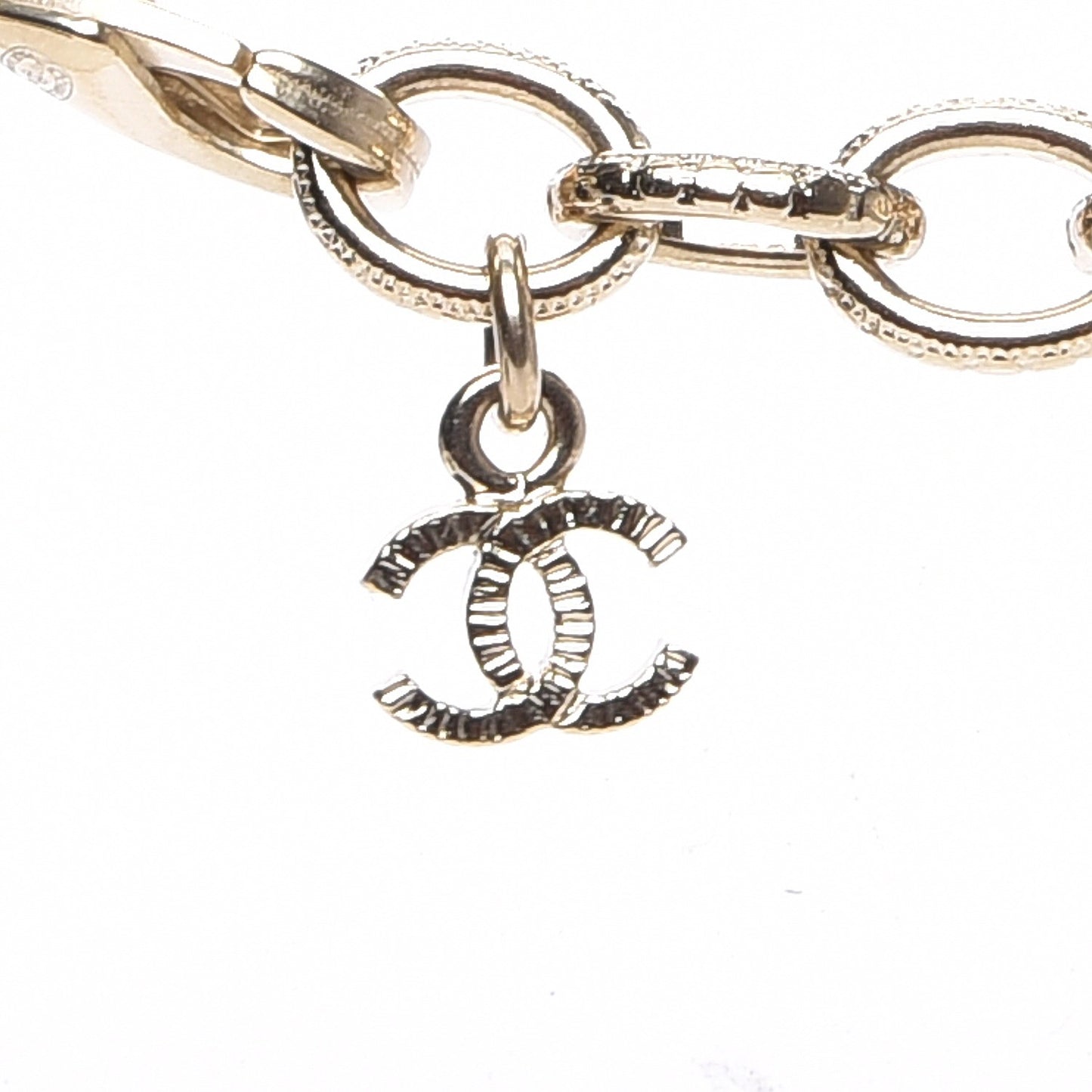 Baguette Crystal CC Ball Pendant Necklace Gold