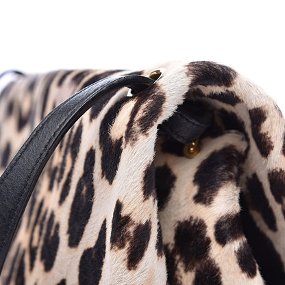 Celine Pony Hair Calfskin Leopard Print All Soft Tote Black 15 of 17