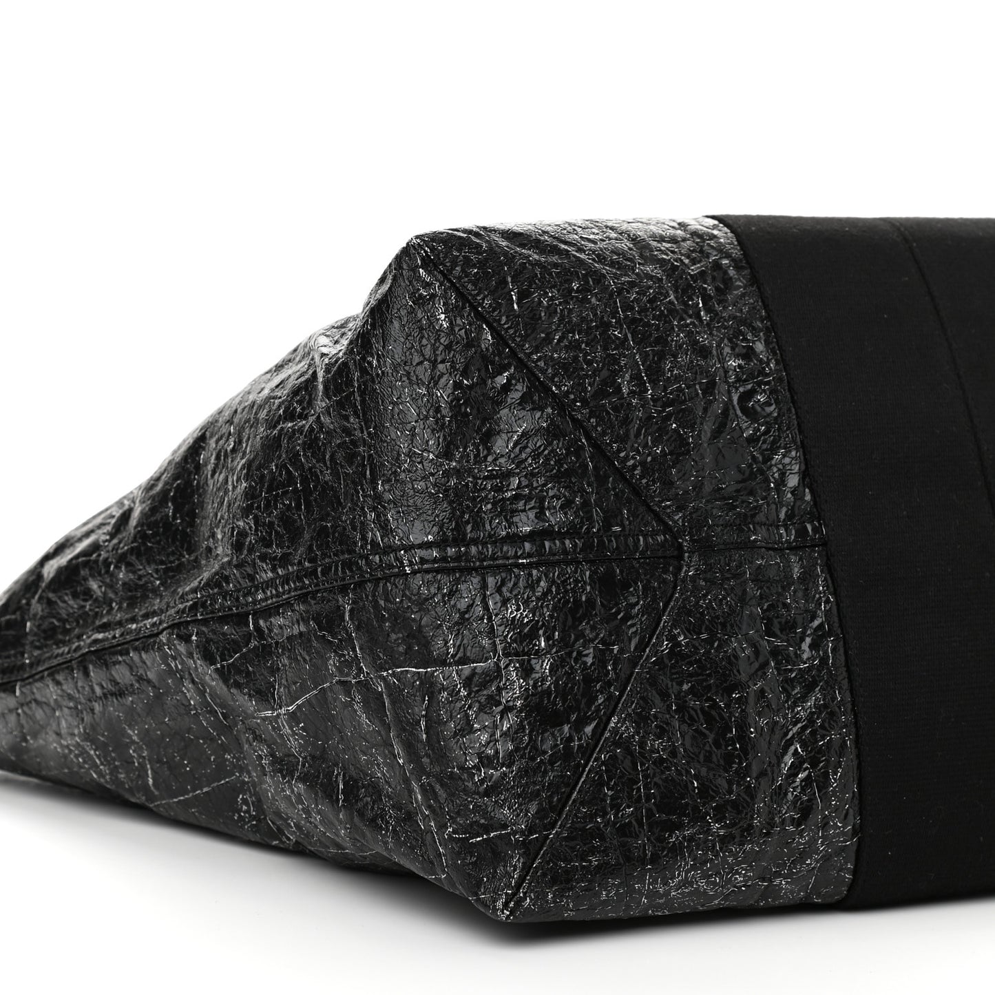 Crackled Coated Canvas Extra Large AW Logo Tote Black