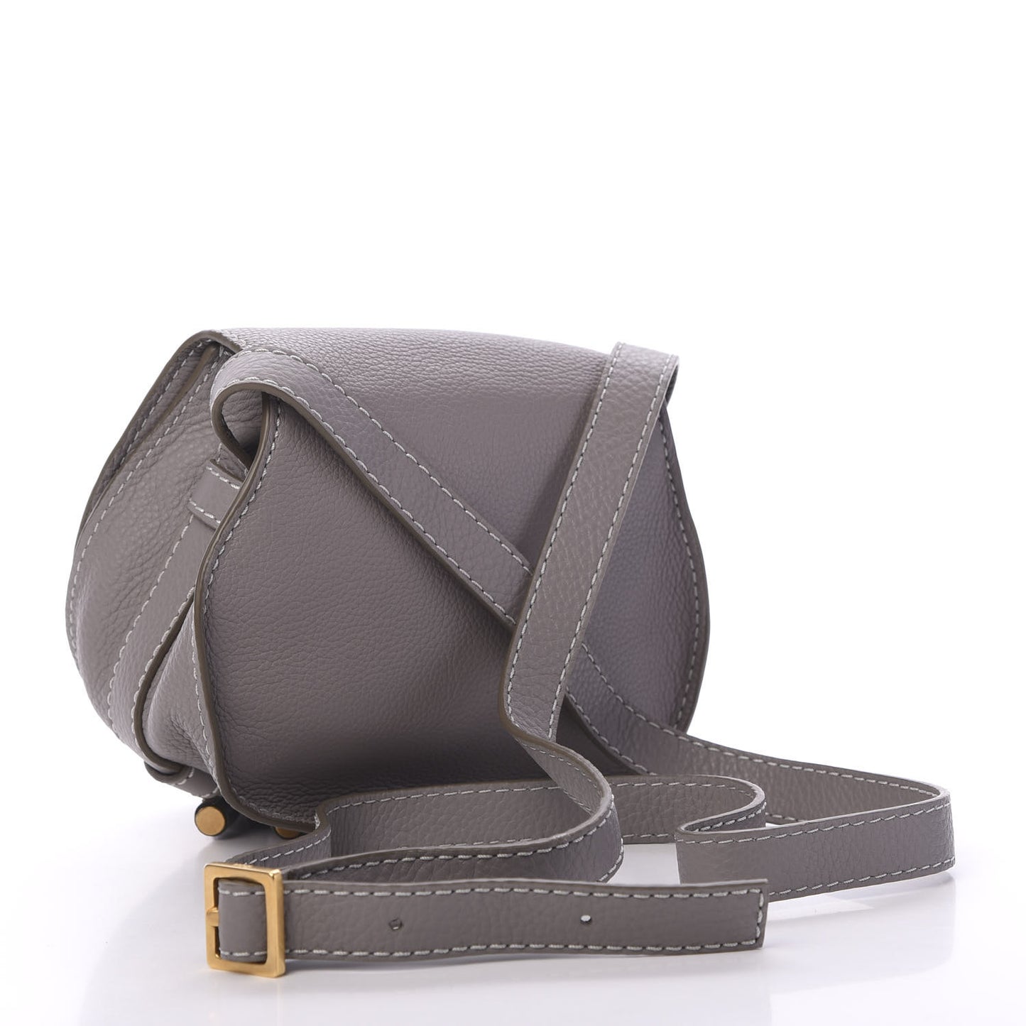 Calfskin Mini Marcie Round Crossbody Bag Cashmere Grey