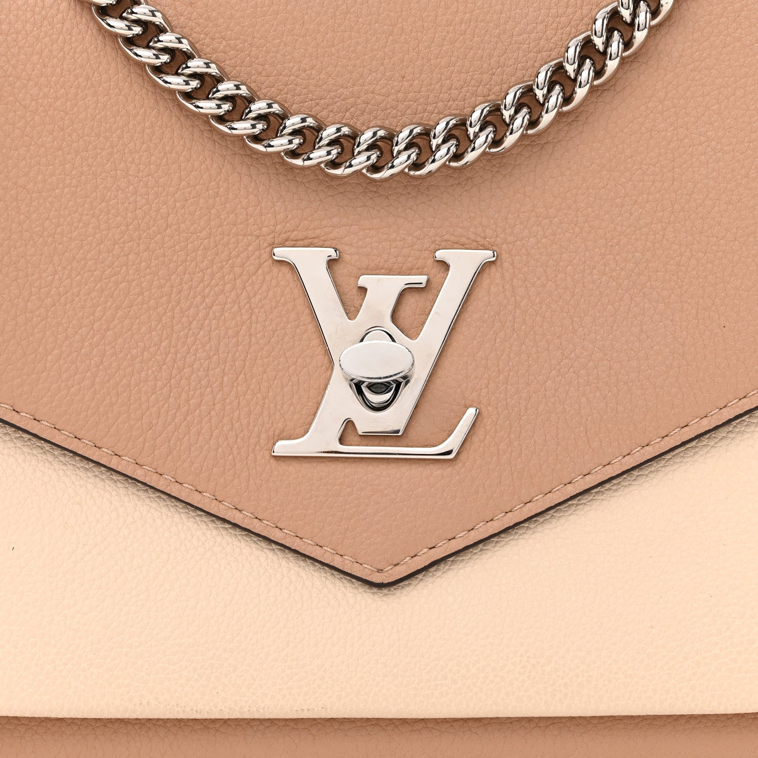 Louis Vuitton Soft Calfskin Mylockme Chain Bag BB Papyrus Creme 8 of 11