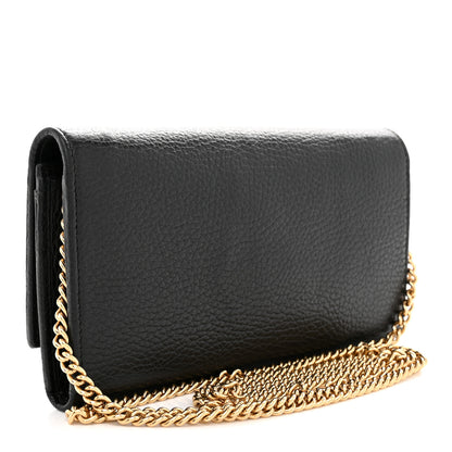 Gucci Dollar Calfskin Petite GG Marmont Wallet Chain Bag Black 3 of 11