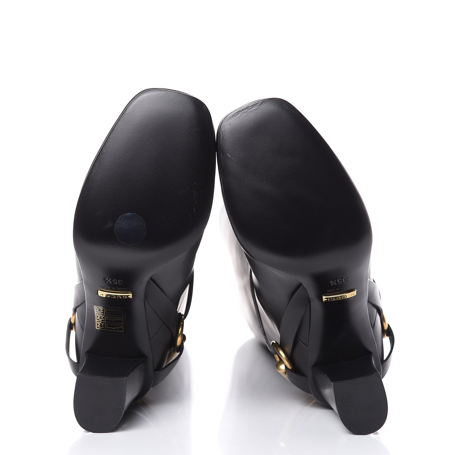 Gucci Calfskin Tess Horsebit Tall Boots 35.5 Black 5 of 8