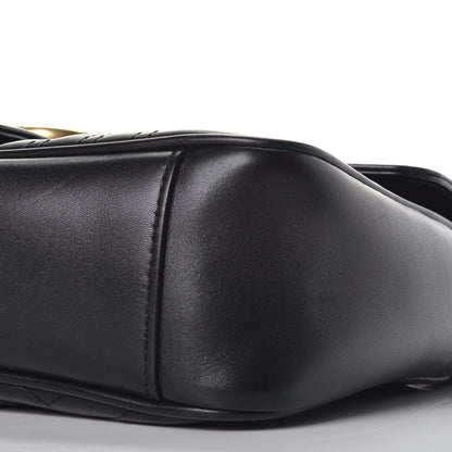 Gucci Calfskin Matelasse Small GG Marmont Shoulder Bag Black 9 of 9