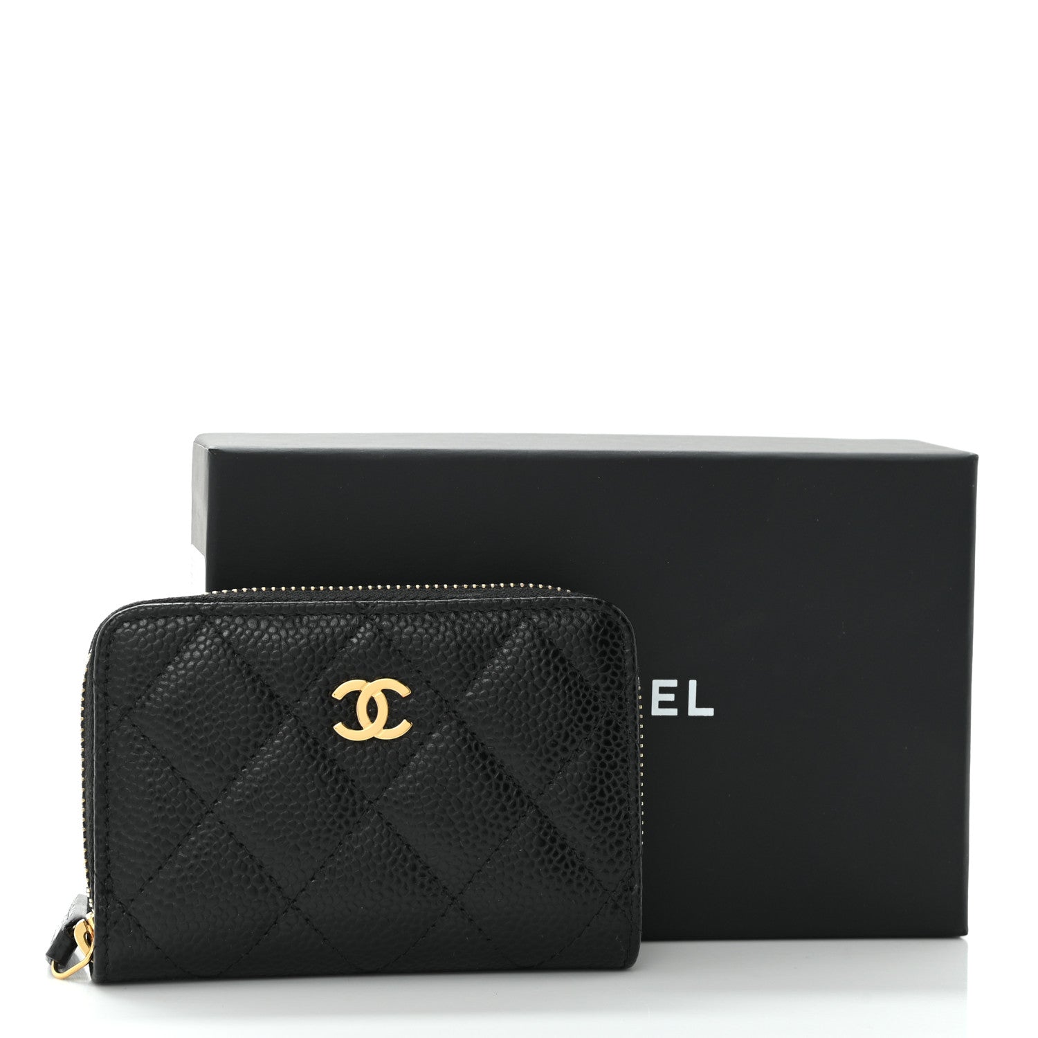 Chanel Caviar Quilted Zip Coin Purse Black 10 of 10