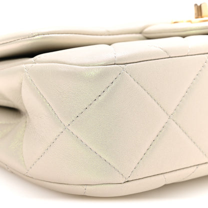 Chanel Pearly Lambskin Quilted Pearl Small Flap Light Grey 9 of 10