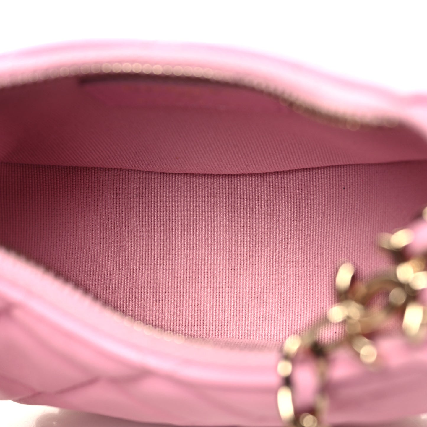 Lambskin Quilted Mini Chain Around Hobo Pink
