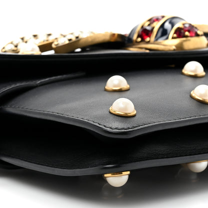 Gucci Nappa Pearl Studded Mini Queen Margaret Broadway Shoulder Bag Black 10 of 12