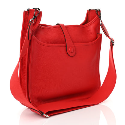 Hermes Taurillon Clemence Evelyne III PM Rouge De Coeur 3 of 10