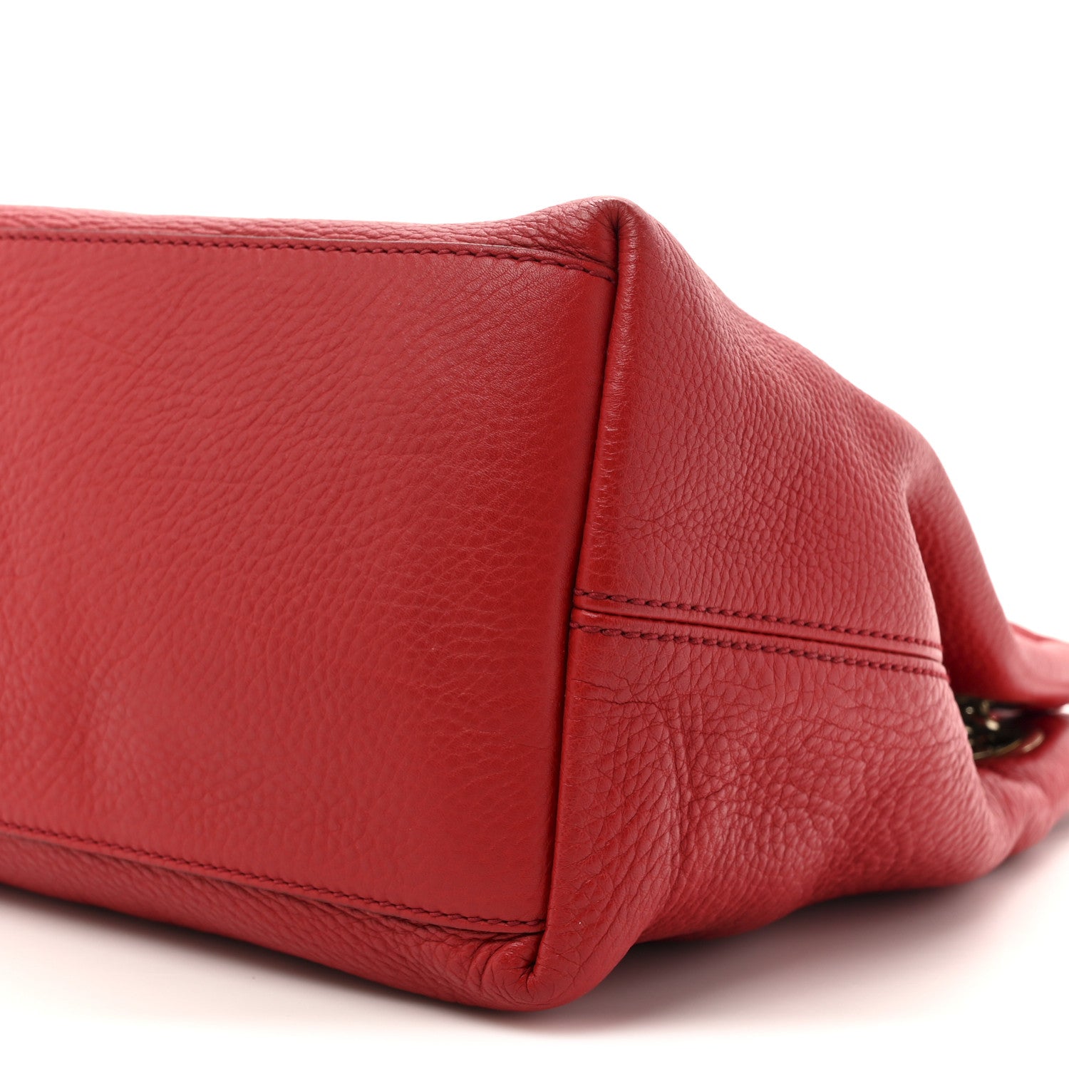 Gucci Pebbled Calfskin Medium Soho Chain Shoulder Bag Tabasco Red 8 of 12