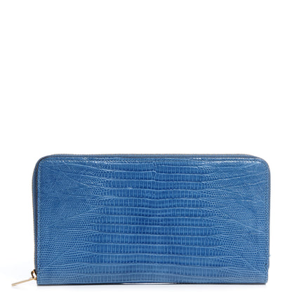 Celine Lizard Large Zip Around Multifunction Wallet Blue 1 of 8