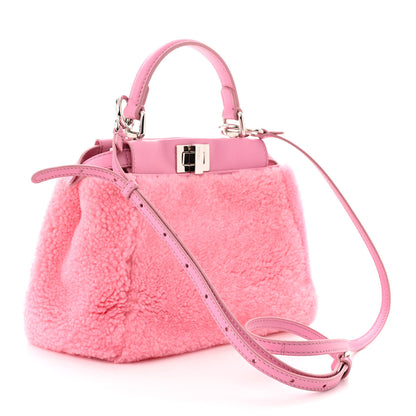Fendi Shearling Nappa Mini Peekaboo Iconic Satchel Lollypop 3 of 12