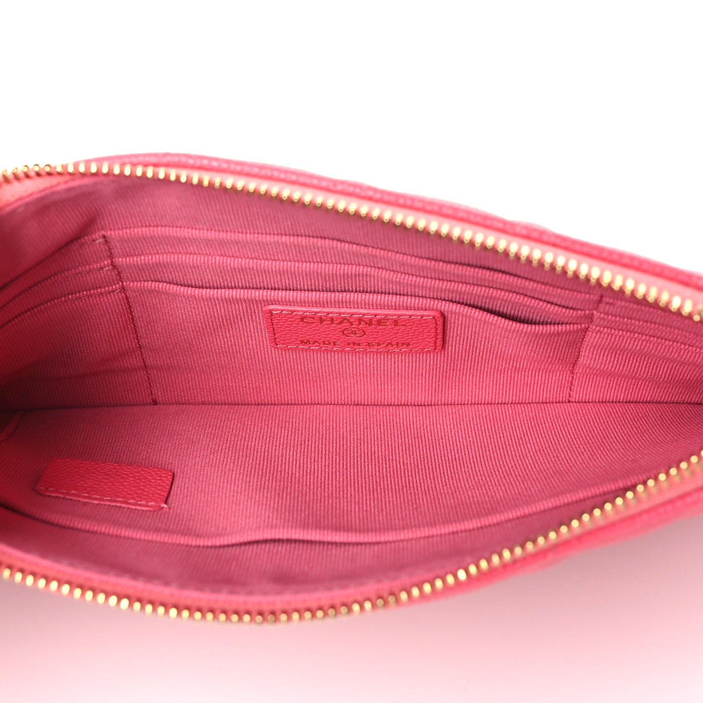 Caviar Quilted Cosmetic Case Pink