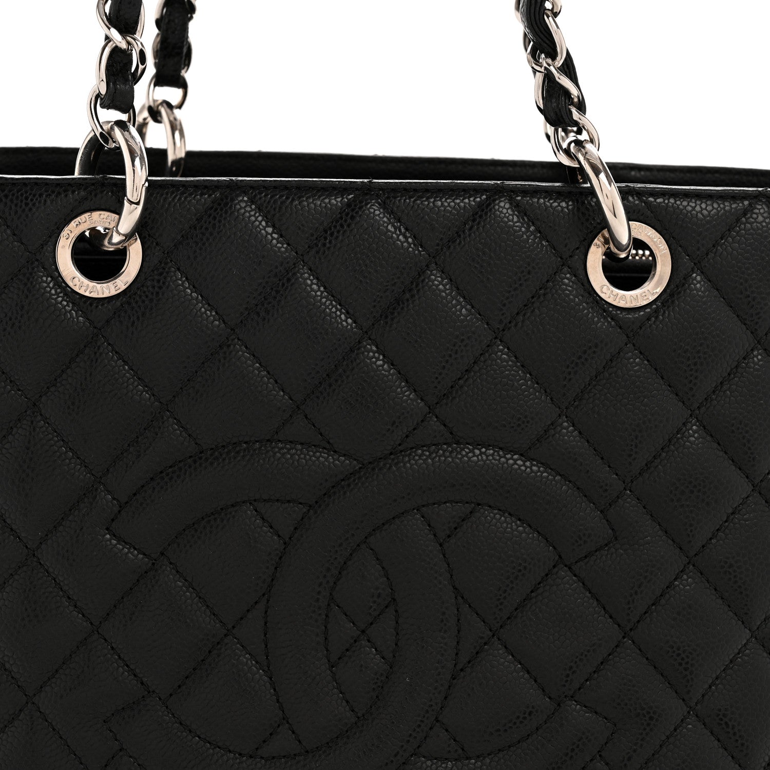 Chanel Caviar Quilted Grand Shopping Tote GST Black 8 of 13