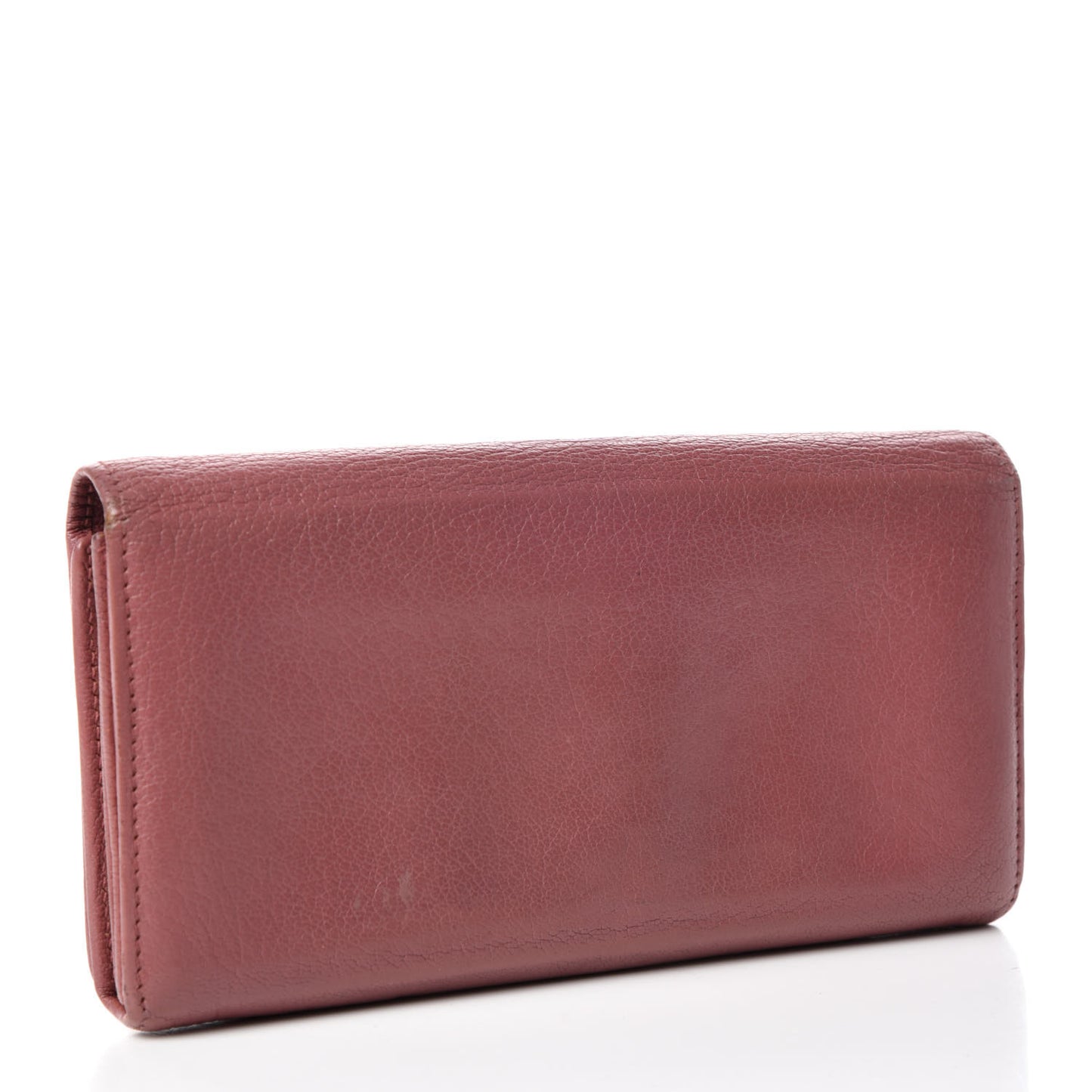 Agneau Giant 12 Silver Hardware Money Wallet Rose Bruyere