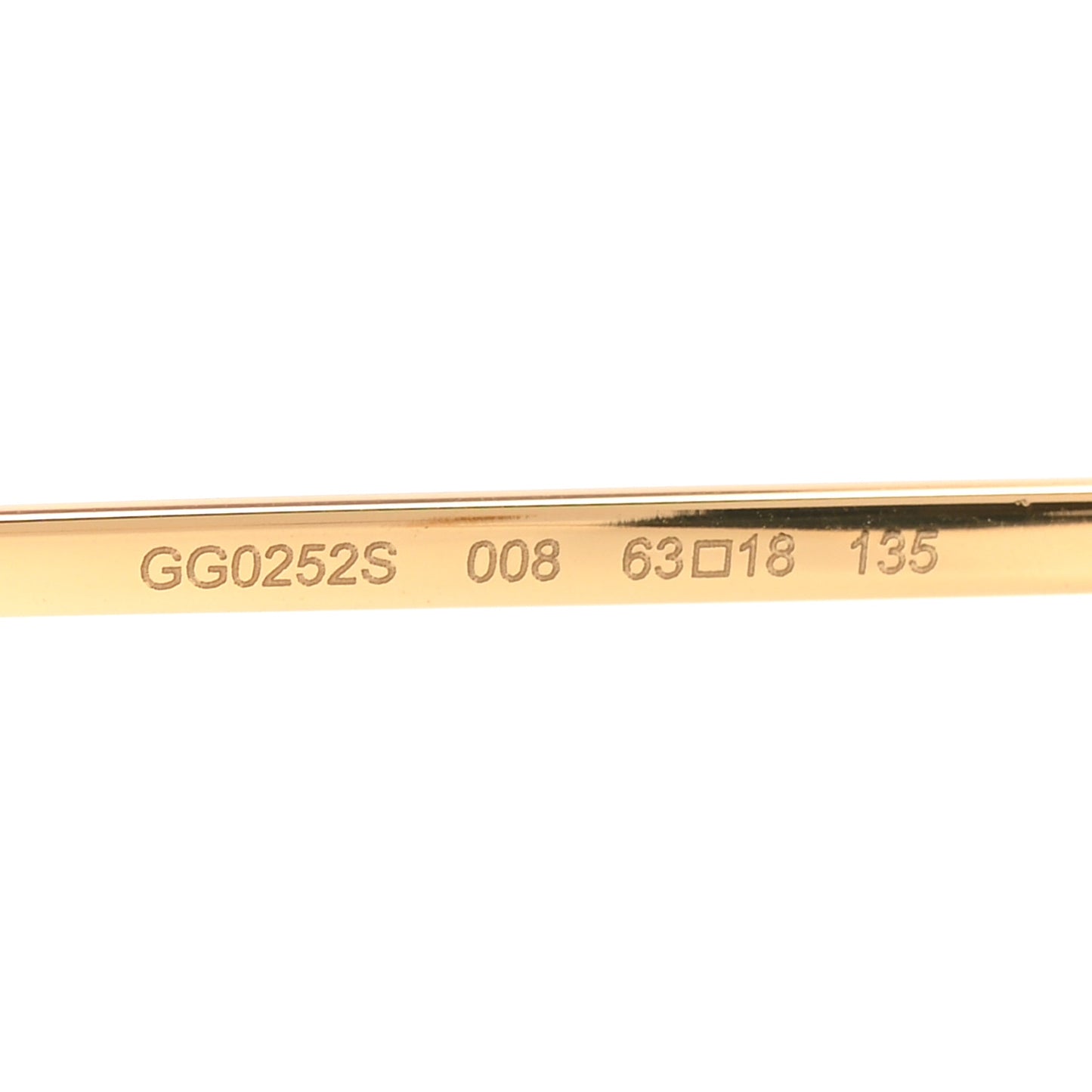 Oversized Round Sunglasses GG0252S Gold Brown