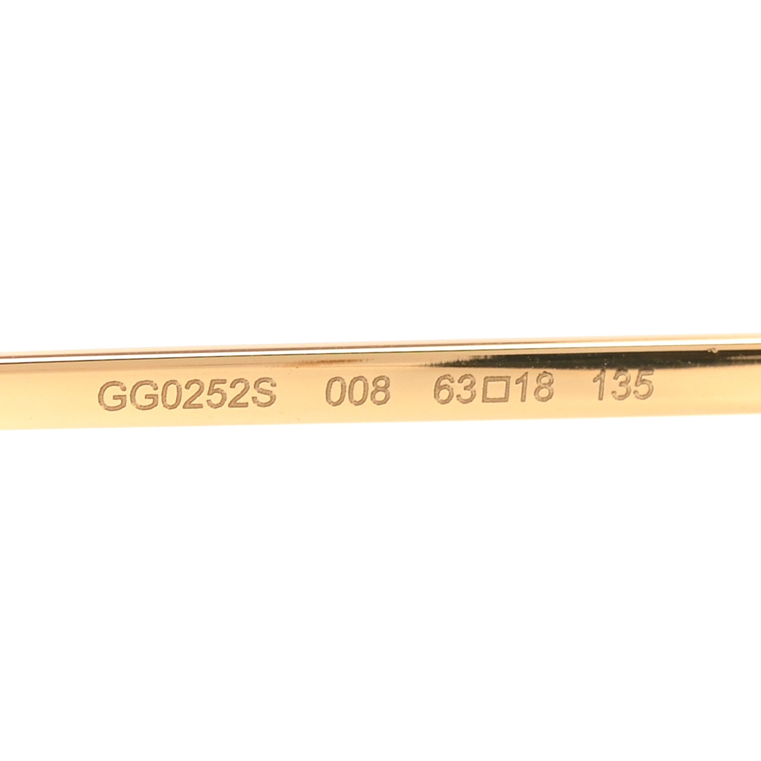 Gucci Oversized Round Sunglasses GG0252S Gold Brown 6 of 8