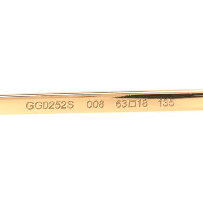 Gucci Oversized Round Sunglasses GG0252S Gold Brown 6 of 8