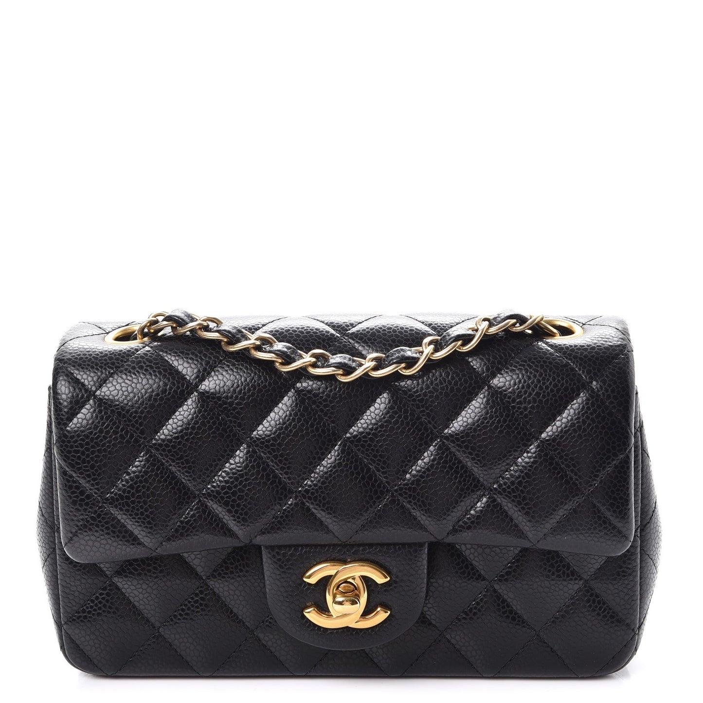Caviar Quilted Mini Rectangular Flap Black