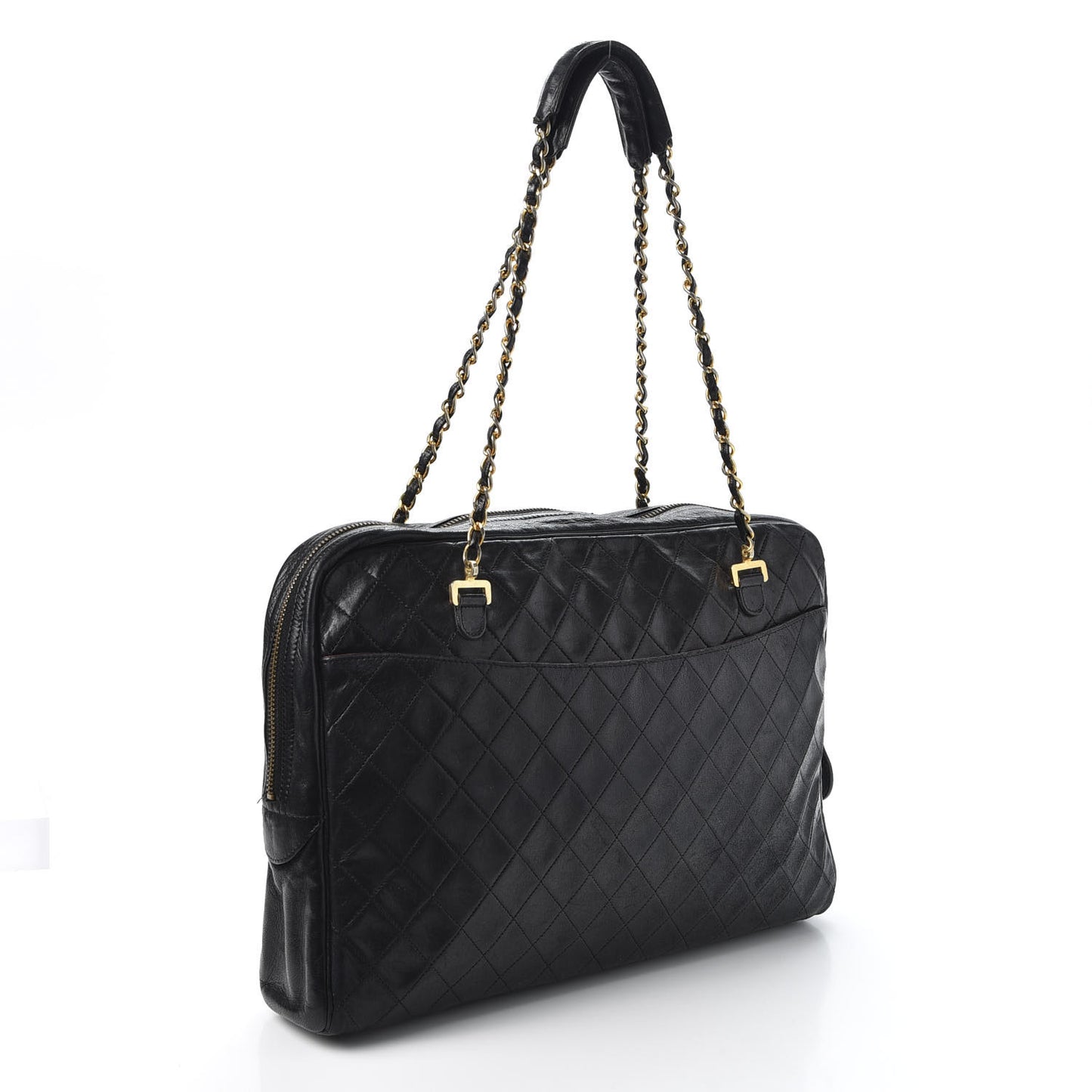 Lambskin Quilted Shoulder Bag Black