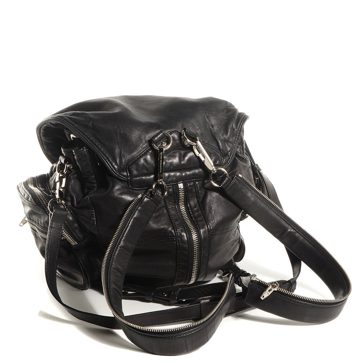 Alexander Wang Lambskin Marti Backpack Washed Black with Nickel Hardware 4 of 8