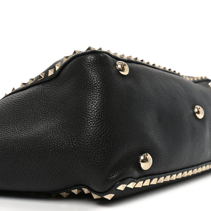 Valentino Garavani Vitello Medium Rockstud Tote Black 8 of 10
