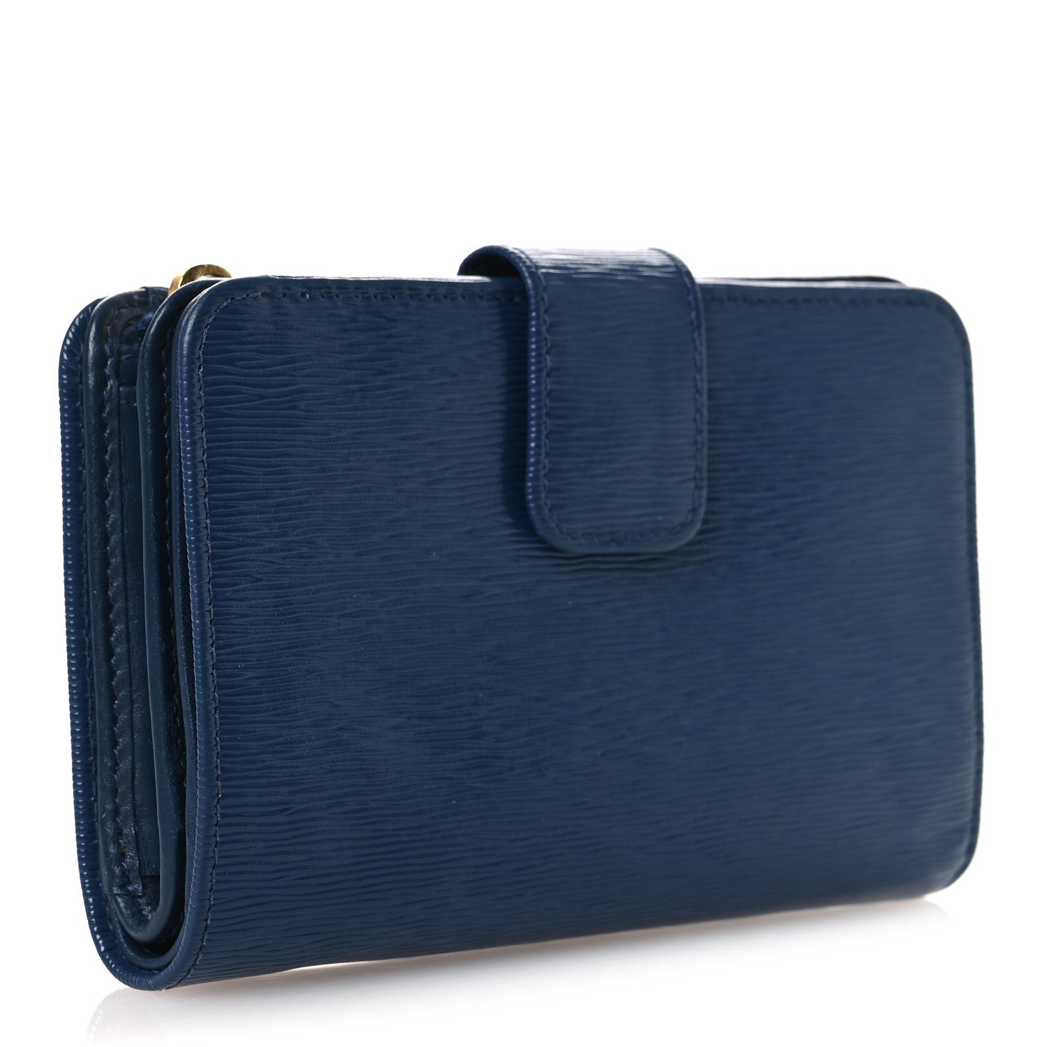 Prada Vitello Move Metal Compact Wallet Bluette 3 of 8