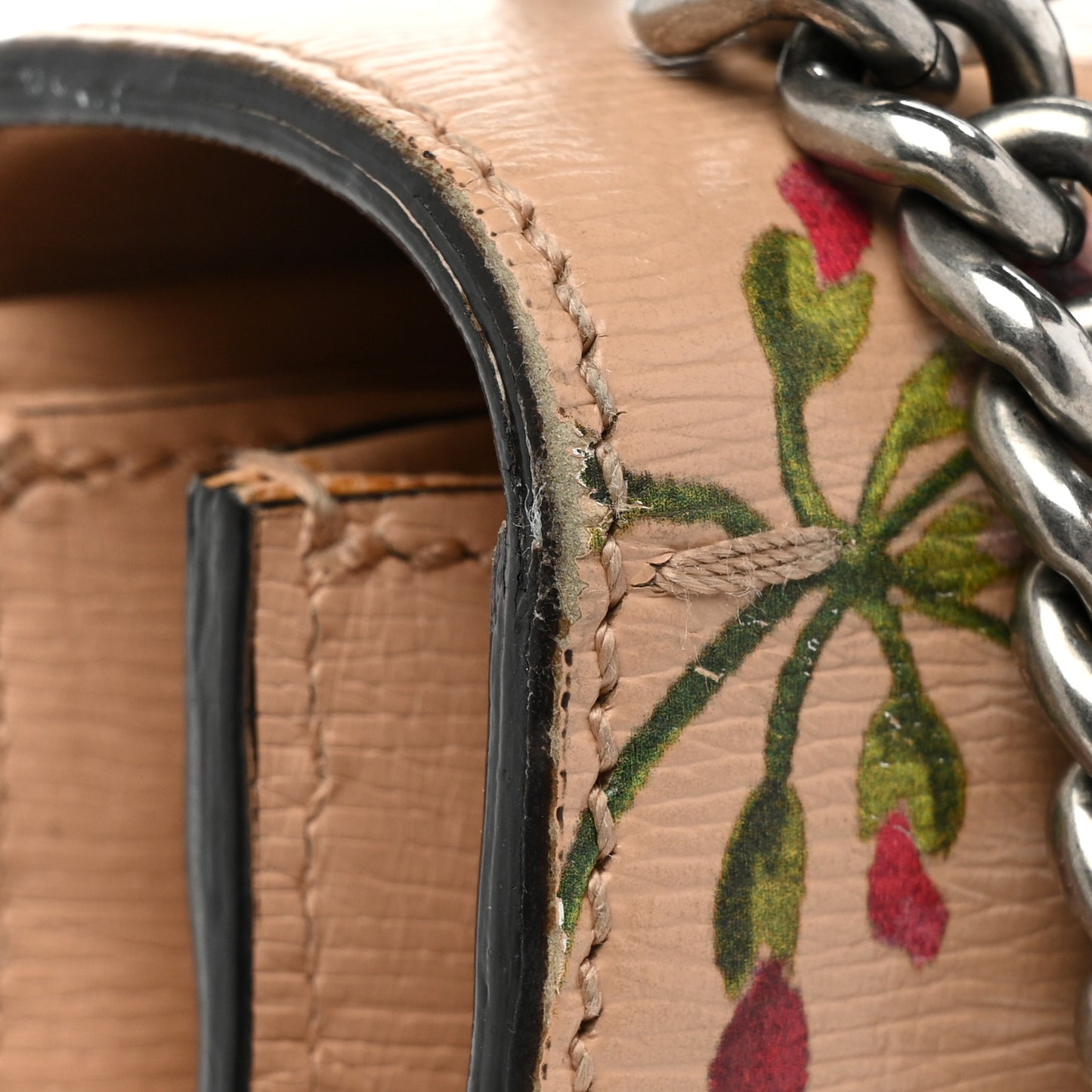 Calfskin Blooms Print Small Dionysus Shoulder Bag Pink Apricot Multicolor
