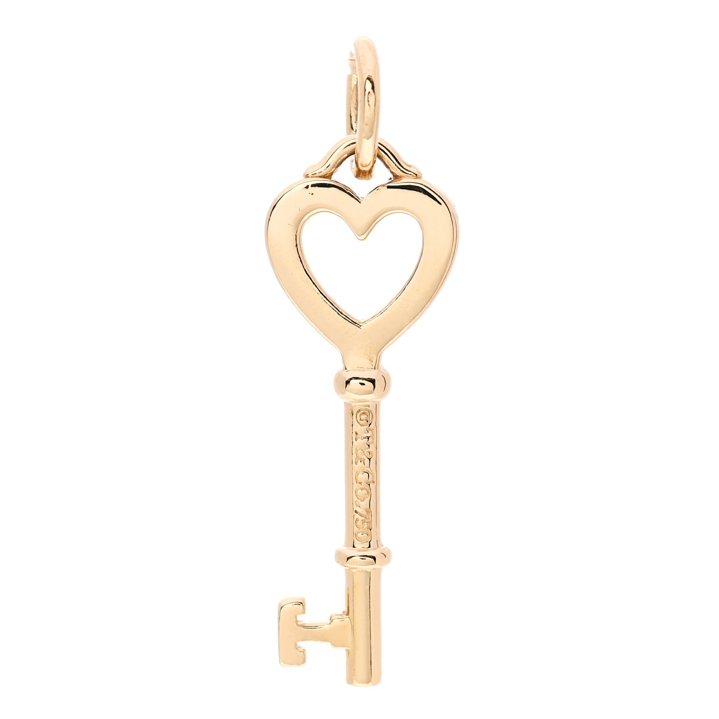 18K Yellow Gold Mini Heart Key Pendant