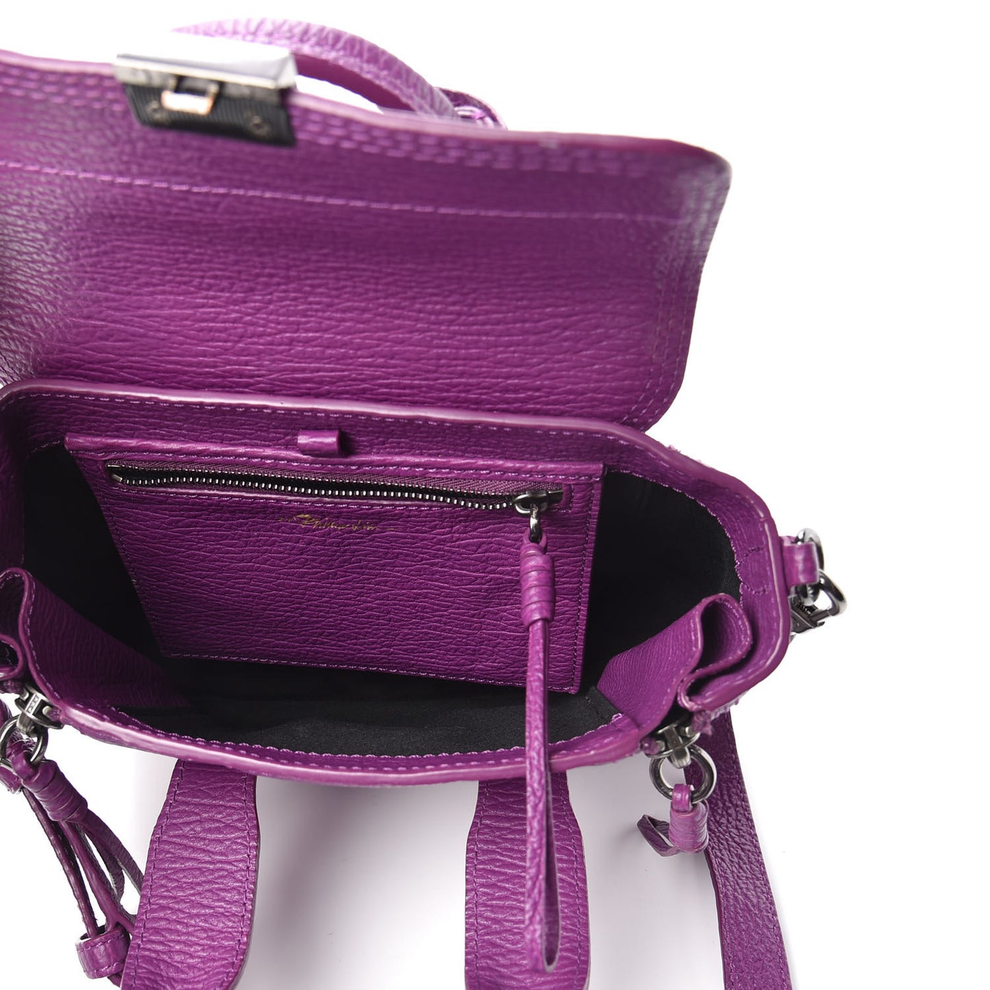 3.1 Textured Calfskin Mini Pashli Satchel Orchid