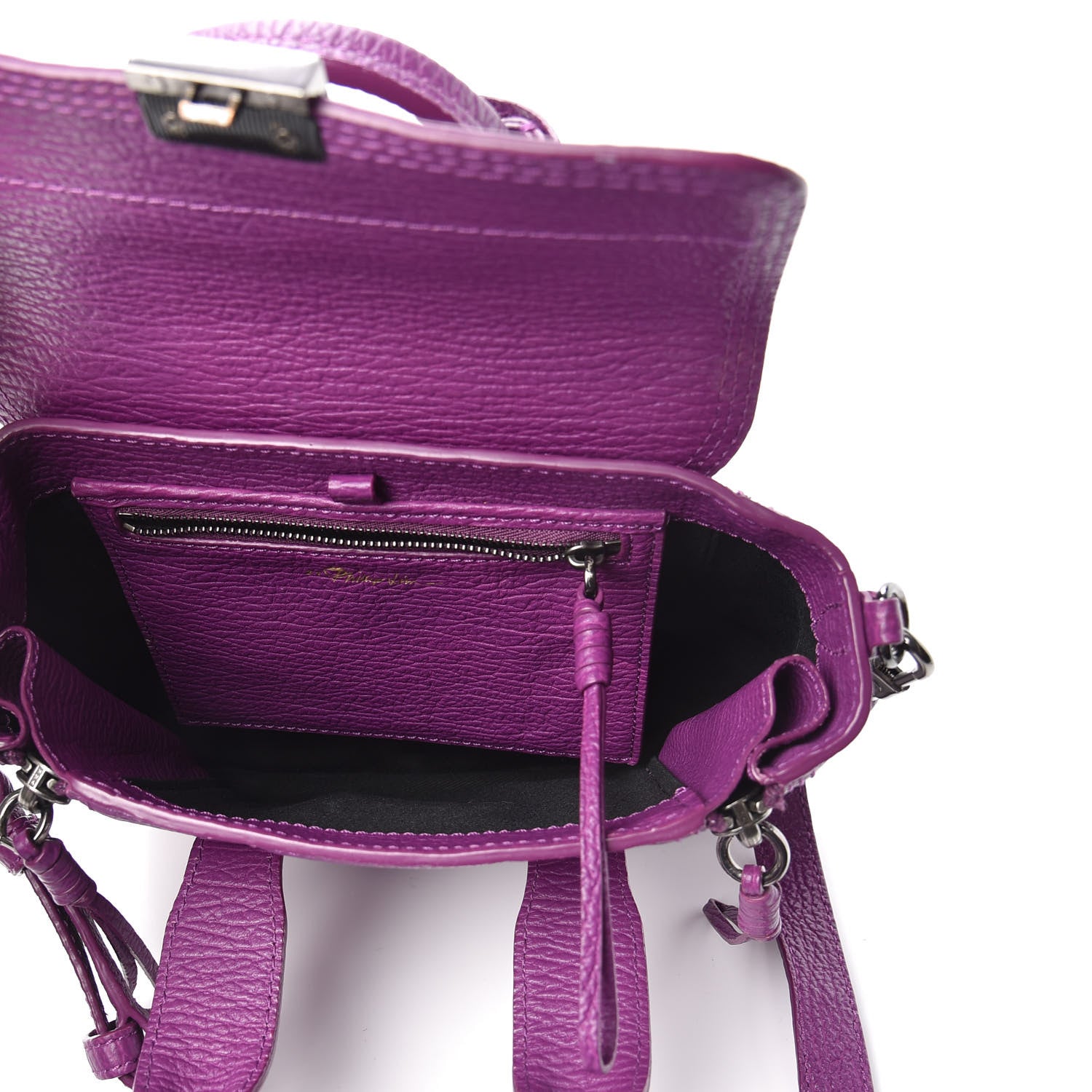 3.1 Phillip Lim 3.1 Textured Calfskin Mini Pashli Satchel Orchid 5 of 9