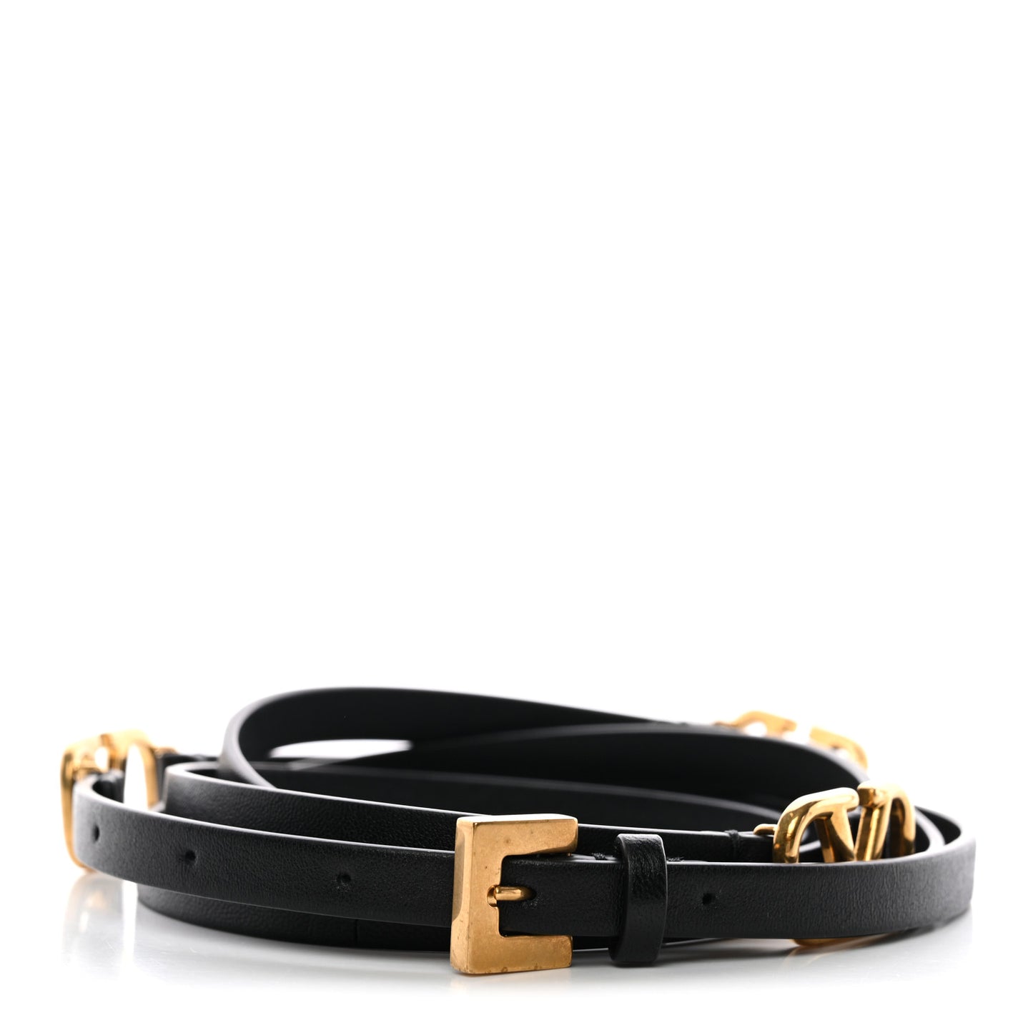 Calfskin VLogo Wrap 10mm Belt 75 30 Black