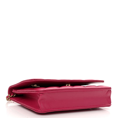 Chanel Caviar Quilted Wallet On Chain WOC Fuchsia 4 of 12