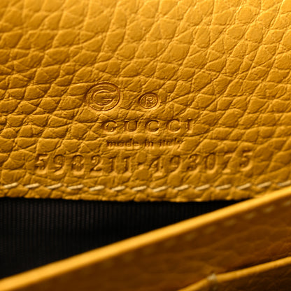 Gucci Pebbled Calfskin Soho Wallet on Chain New Buttercup 6 of 11