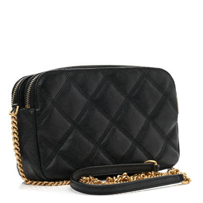 Saint Laurent Grained Lambskin Quilted Mini Becky Double Zip Bag Black 3 of 12