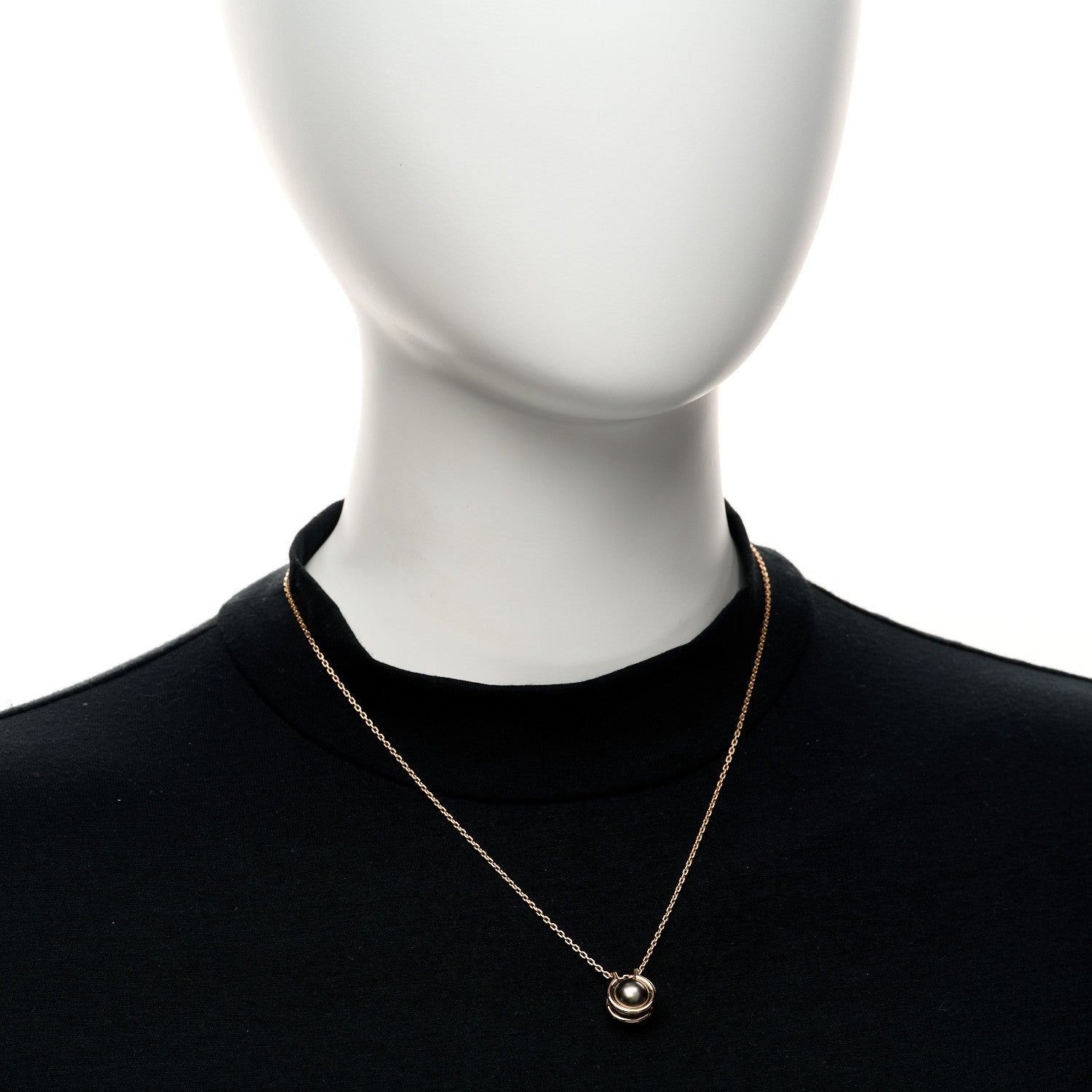 Tiffany 18K Rose Gold Gray Cultured Pearl Hardwear Link Pendant Necklace 2 of 4
