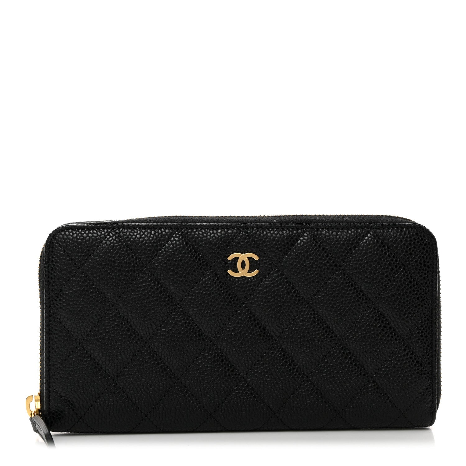 Chanel Caviar Quilted Large Gusset Zip Around Wallet Black 1 of 9