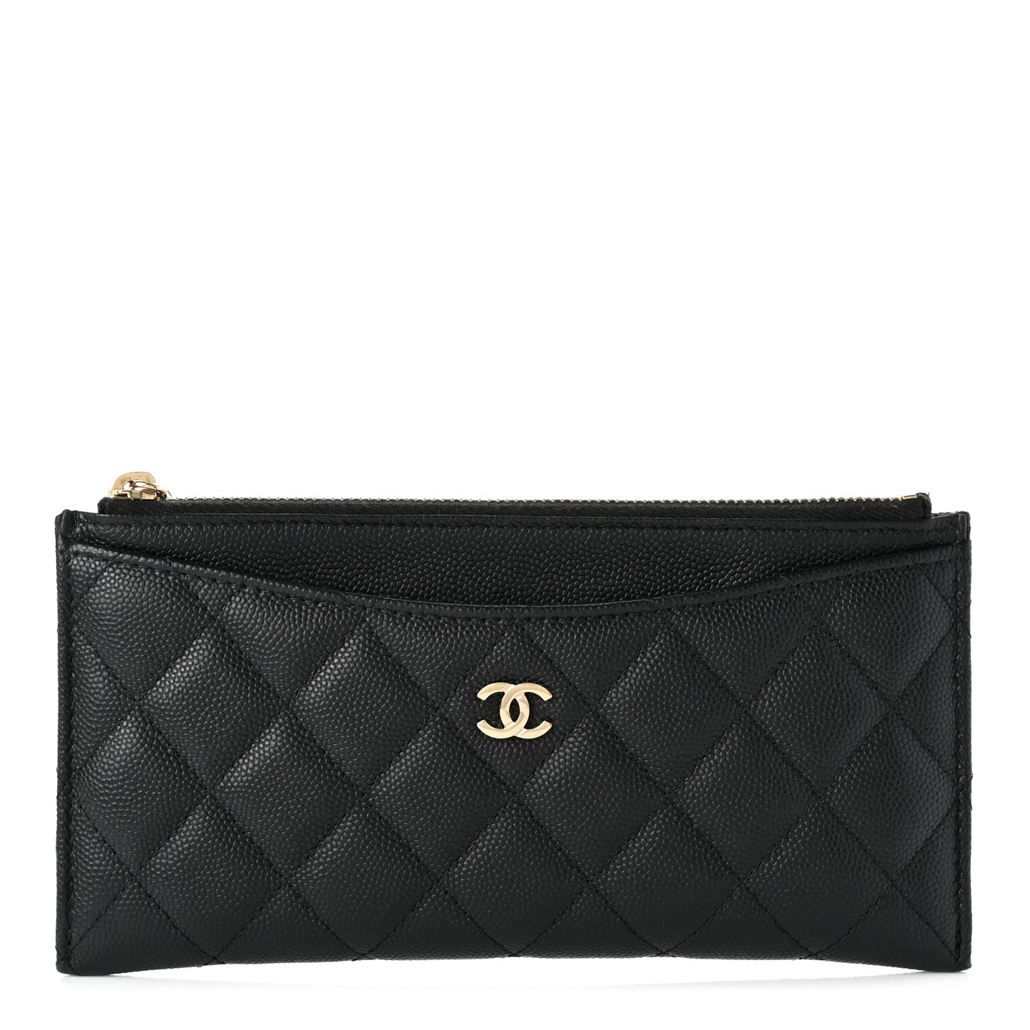 Caviar Quilted Classic Zip Pouch Black