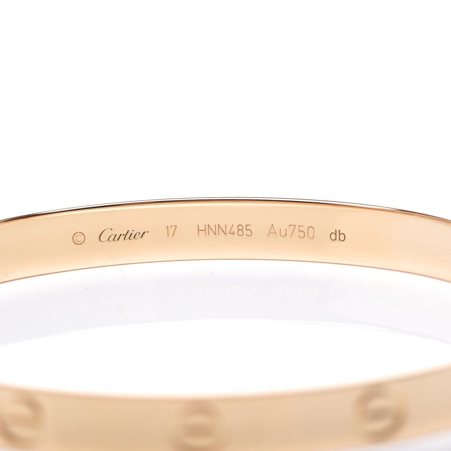 18K Yellow Gold LOVE Bracelet 17