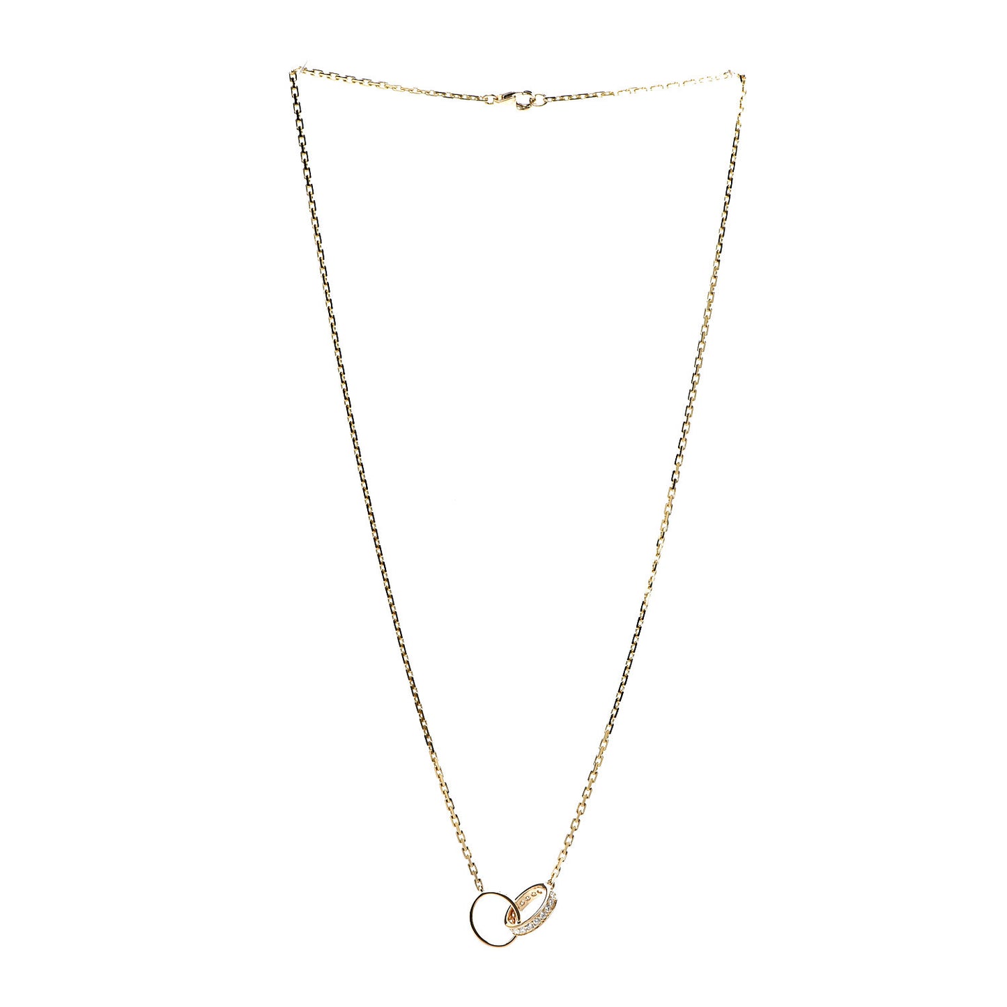 18K Yellow Gold Diamond Interlocking LOVE Necklace