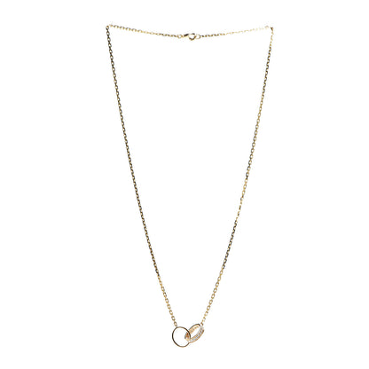 Cartier 18K Yellow Gold Diamond Interlocking LOVE Necklace 2 of 7